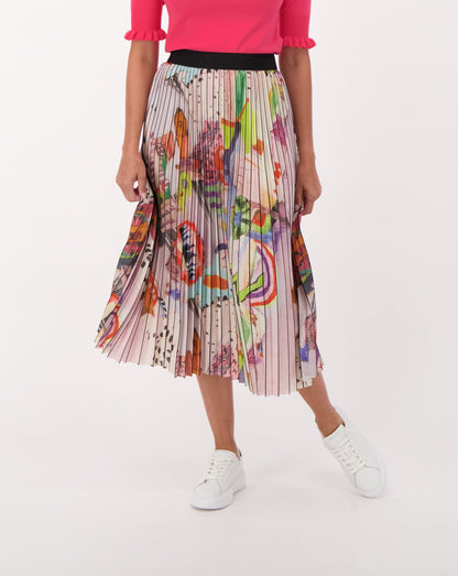 Abstract Plisse Pleated Skirt