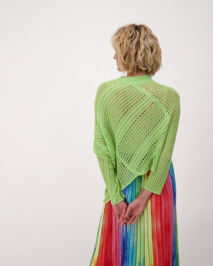 Crochet Asymetric Hem Knit Top